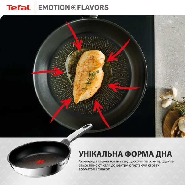 Фото - Сковорода універсальна Tefal G7600445 Emotion+ Flavors 24 см